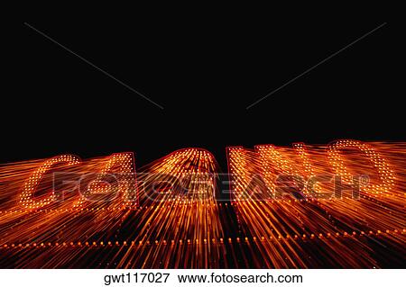 Stock Photo - High angle view of a neon sign board, Las Vegas, Nevada, USA. Fotosearch