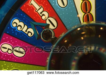 Stock Image - High angle view of a roulette wheel, Las Vegas, Nevada, USA. Fotosearch