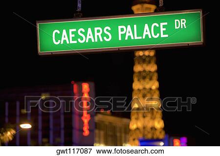 Stock Photo - Low angle view of a street name sign, Las Vegas, Nevada, USA. Fotosearch