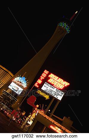 Stock Image - Low angle view of a tower, Stratosphere Hotel and Casino, Las Vegas, Nevada, USA. Fotosearch