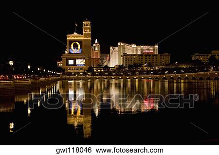 Stock Photograph - Buildings at the waterfront, Las Vegas, Nevada, USA. Fotosearch