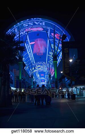 Stock Photo - Group of people walking on the street, Las Vegas, Nevada, USA. Fotosearch