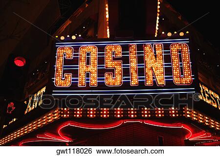 Low angle view of a neon sign of a casino, Las Vegas, Nevada, USA View Large Photo Image Stock Photograph - Low angle view of a neon sign of a casino, Las Vegas, Nevada, USA. Fotosearch
