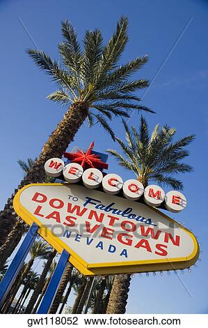 Stock Image - Low angle view of a sign board, Las Vegas, Nevada, USA. Fotosearch