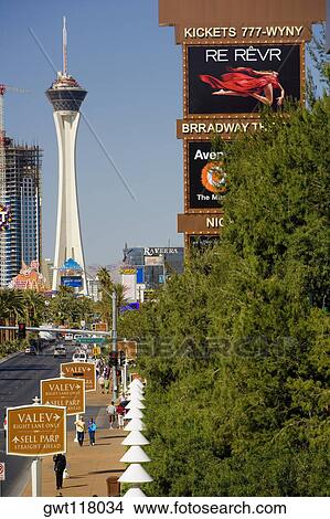 Picture - Low angle view of a tower, Stratosphere Hotel and Casino, Las Vegas, Nevada, USA. Fotosearch