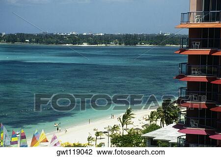 Scenic view of the sea and a beach from Crystal Palace Hotel, Nassau, Bahamas View Large Photo Image Stock Image - Scenic view of the sea and a beach from Crystal Palace Hotel, Nassau, Bahamas. Fotosearch