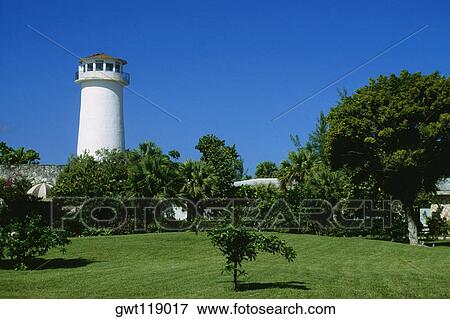 Side view of a lighthouse at Lucayan Beach Resort, Freeport, Grand Bahamas, Bahamas View Large Photo Image Stock Photo - Side view of a lighthouse at Lucayan Beach Resort, Freeport, Grand Bahamas, Bahamas. Fotosearch