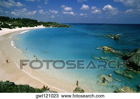Aerial view of people at Horseshoe bay beach, Bermuda View Large Photo Image Stock Image - Aerial view of people at Horseshoe bay beach, Bermuda. Fotosearch