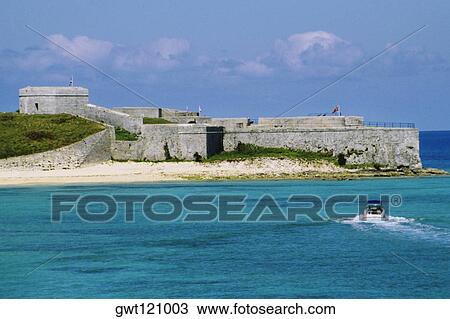Stock Image - Front view of Fort St CatherineNR., St Georges, Bermuda. Fotosearch