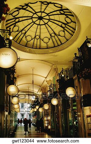 Picture - Interior of an arcade, England. Fotosearch