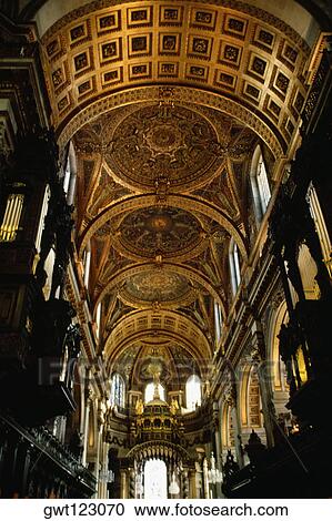 Low Angle View Of The Interiors Of St Paul S Cathedral