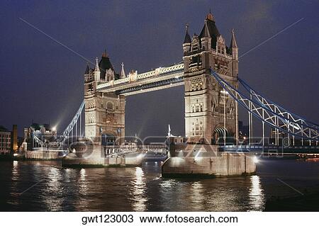 Low angle view of Tower bridge at night, London, England View Large Photo Image Stock Image - Low angle view of Tower bridge at night, London, England. Fotosearch