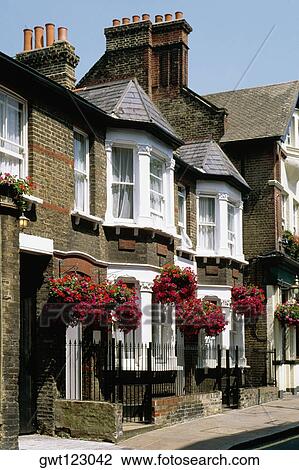 Side view of row houses, Greenwich, England View Large Photo Image Stock Image - Side view of row houses, Greenwich, England. Fotosearch