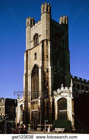 Side view of St Mary the Great in Cambridge, England View Large Photo Image Stock Photo - Side view of St Mary the Great in Cambridge, England. Fotosearch