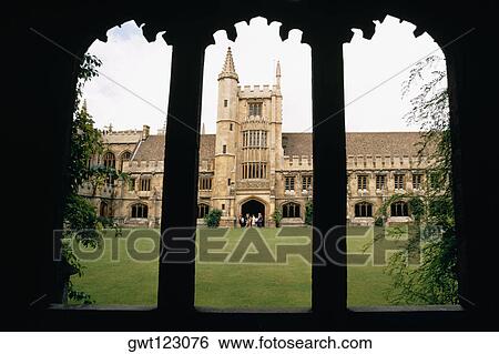 Stock Photograph - View from the courtyard of Magdalen College, Oxford, England. Fotosearch