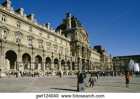 Large group of people gathered outside Lovre Museum Paris, France View Large Photo Image Stock Image - Large group of people gathered outside Lovre Museum Paris, France. Fotosearch