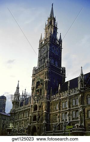 Low angle view of a building, Munich Town Hall, Munich, Bavaria, Germany View Large Photo Image Stock Image - Low angle view of a building, Munich Town Hall, Munich, Bavaria, Germany. Fotosearch