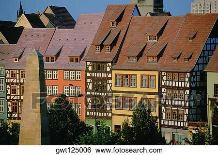 Row houses in a city, Erfurt, Germany View Large Photo Image Stock Photograph - Row houses in a city, Erfurt, Germany. Fotosearch