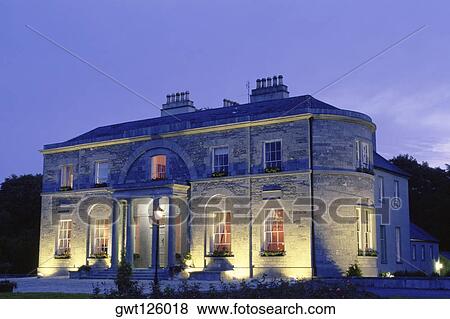 Building lit up at night, St. Clerens, Galway, Republic of Ireland View Large Photo Image Stock Photo - Building lit up at night, St. Clerens, Galway, Republic of Ireland. Fotosearch