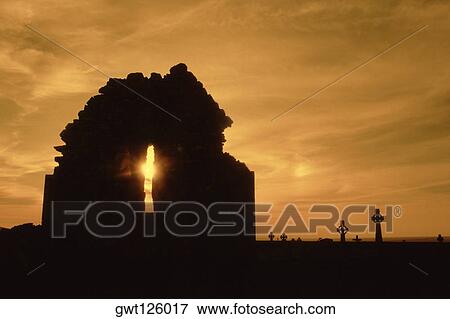 Celtic crosses at sunset in a cemetery, County Clare, Republic of Ireland View Large Photo Image Stock Photo - Celtic crosses at sunset in a cemetery, County Clare, Republic of Ireland. Fotosearch