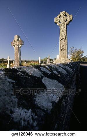 Celtic crosses in a graveyard, Davacliff, Republic of Ireland View Large Photo Image Stock Photograph - Celtic crosses in a graveyard, Davacliff, Republic of Ireland. Fotosearch