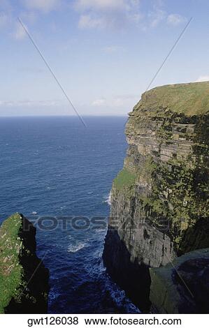 Cliffs on the coast, Cliffs of Moher, Republic of Ireland View Large Photo Image Stock Photo - Cliffs on the coast, Cliffs of Moher, Republic of Ireland. Fotosearch