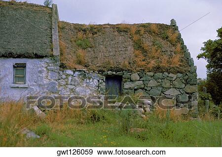 Stock Photo - Close-up of a hut, Republic of Ireland. Fotosearch