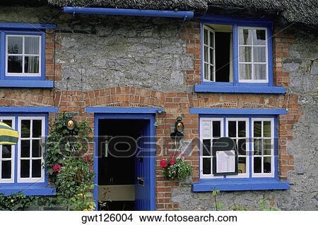 Facade of a house, Adare, Republic of Ireland View Large Photo Image Picture - Facade of a house, Adare, Republic of Ireland. Fotosearch