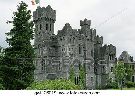 Low angle view of a castle, Ashford Castle, Republic of Ireland View Large Photo Image Stock Photo - Low angle view of a castle, Ashford Castle, Republic of Ireland. Fotosearch
