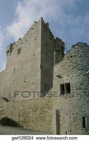 Low angle view of a castle, Ross Castle, Killarney, County Galway, Republic of Ireland View Large Photo Image Picture - Low angle view of a castle, Ross Castle, Killarney, County Galway, Republic of Ireland. Fotosearch