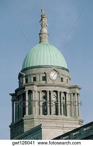 Low angle view of the dome of a building, Custom House, Dublin, Republic of Ireland View Large Photo Image Stock Image - Low angle view of the dome of a building, Custom House, Dublin, Republic of Ireland. Fotosearch