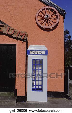 Telephone Booth in front of a building, Snedi Village, Ring of Kerry, Republic of Ireland View Large Photo Image Stock Photograph - Telephone Booth in front of a building, Snedi Village, Ring of Kerry, Republic of Ireland. Fotosearch