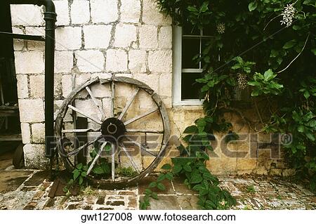 Stock Photo - View of the house of Elizabeth Barrett Browning's father, Jamaica. Fotosearch