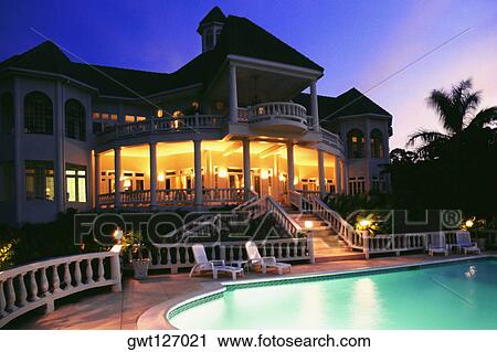 View of the illuminated Endless Summer Villa, Jamaica View Large Photo Image Stock Image - View of the illuminated Endless Summer Villa, Jamaica. Fotosearch