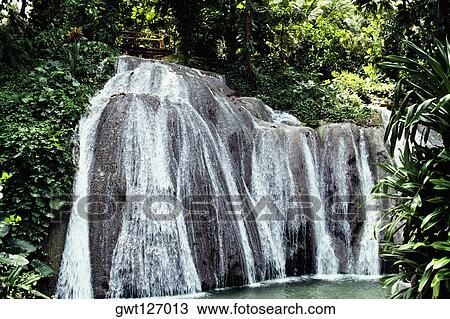 View of water gushing at Dunn's Falls, Jamaica View Large Photo Image Stock Image - View of water gushing at Dunn's Falls, Jamaica. Fotosearch