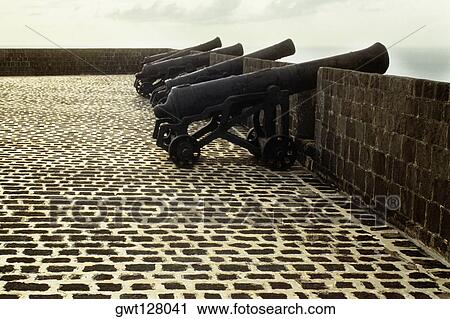 A series of cannons on an old and historic fort, St. Kitts, Leeward Islands, Caribbean View Large Photo Image Stock Image - A series of cannons on an old and historic fort, St. Kitts, Leeward Islands, Caribbean. Fotosearch