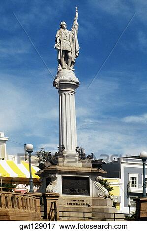 Low angle view of a statue mounted on a pillar, San Juan, Puerto Rico View Large Photo Image Stock Photo - Low angle view of a statue mounted on a pillar, San Juan, Puerto Rico. Fotosearch