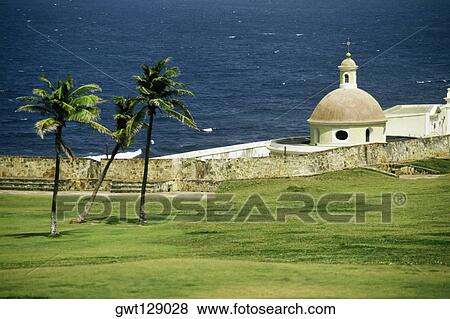 Side view of El Morro Fort, San Juan, Puerto Rico View Large Photo Image Stock Photo - Side view of El Morro Fort, San Juan, Puerto Rico. Fotosearch