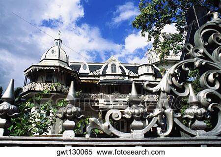 Stock Photography - Front view of Ambard's House, Port of Spain, Trinidad, Caribbean. Fotosearch