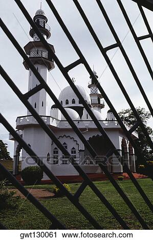 Front view of an mosque through a skylight, Port of Spain, Trinidad, Caribbean View Large Photo Image Stock Image - Front view of an mosque through a skylight, Port of Spain, Trinidad, Caribbean. Fotosearch