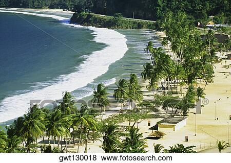 Stock Photo - Scenic view of Maracas Beach on a sunny day, Trinidad, Caribbean. Fotosearch