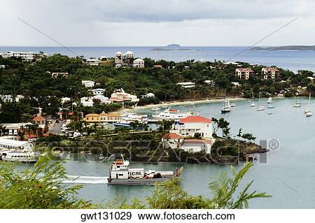 High angle view of a coast, St. John, U. S. Virgin Islands View Large Photo Image Stock Photo - High angle view of a coast, St. John, U. S. Virgin Islands. Fotosearch