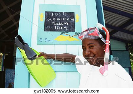 A lady poses in front of a notice while holding a flipper, Port Elizabeth View Large Photo Image Stock Photography - A lady poses in front of a notice while holding a flipper, Port Elizabeth. Fotosearch