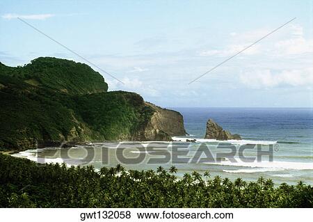 High angle view of a gentle surf breaking on a seashore, St. Lucia, Caribbean View Large Photo Image Stock Photo - High angle view of a gentle surf breaking on a seashore, St. Lucia, Caribbean. Fotosearch