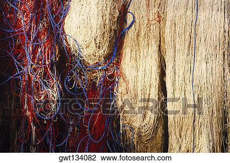 Stock Image - Close-up of ropes and fishing nets, Bali, Indonesia. Fotosearch