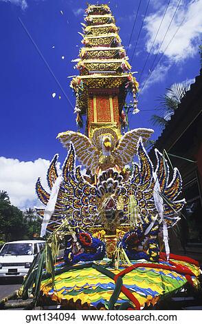 Decorated structure on a road, Bali, Indonesia View Large Photo Image Picture - Decorated structure on a road, Bali, Indonesia. Fotosearch