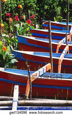 High angle view of rowboats, Bali, Indonesia View Large Photo Image Stock Photograph - High angle view of rowboats, Bali, Indonesia. Fotosearch