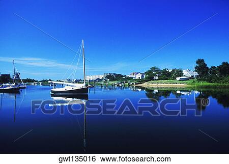 Boats in a river, Cape Cod, Massachusetts, USA View Large Photo Image Stock Photograph - Boats in a river, Cape Cod, Massachusetts, USA . Fotosearch