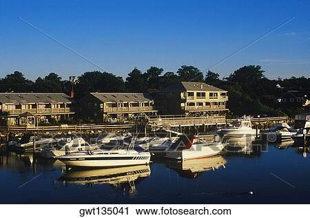 Boats moored at a dock, Cape Cod, Massachusetts, USA View Large Photo Image Stock Image - Boats moored at a dock, Cape Cod, Massachusetts, USA . Fotosearch