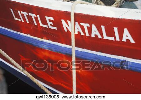 Close-up of text on a boat View Large Photo Image Stock Photography - Close-up of text on a boat. Fotosearch